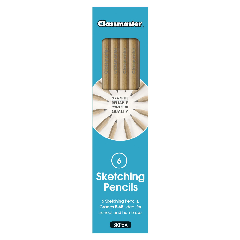 CLASSMASTER GRAPHITE PENCILS AST PK6