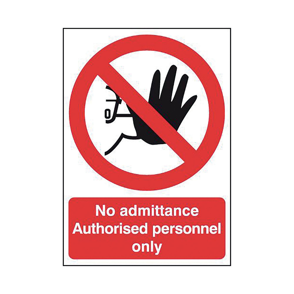 SIGNSLAB NO ADMT AUTH PERS SIGN A5