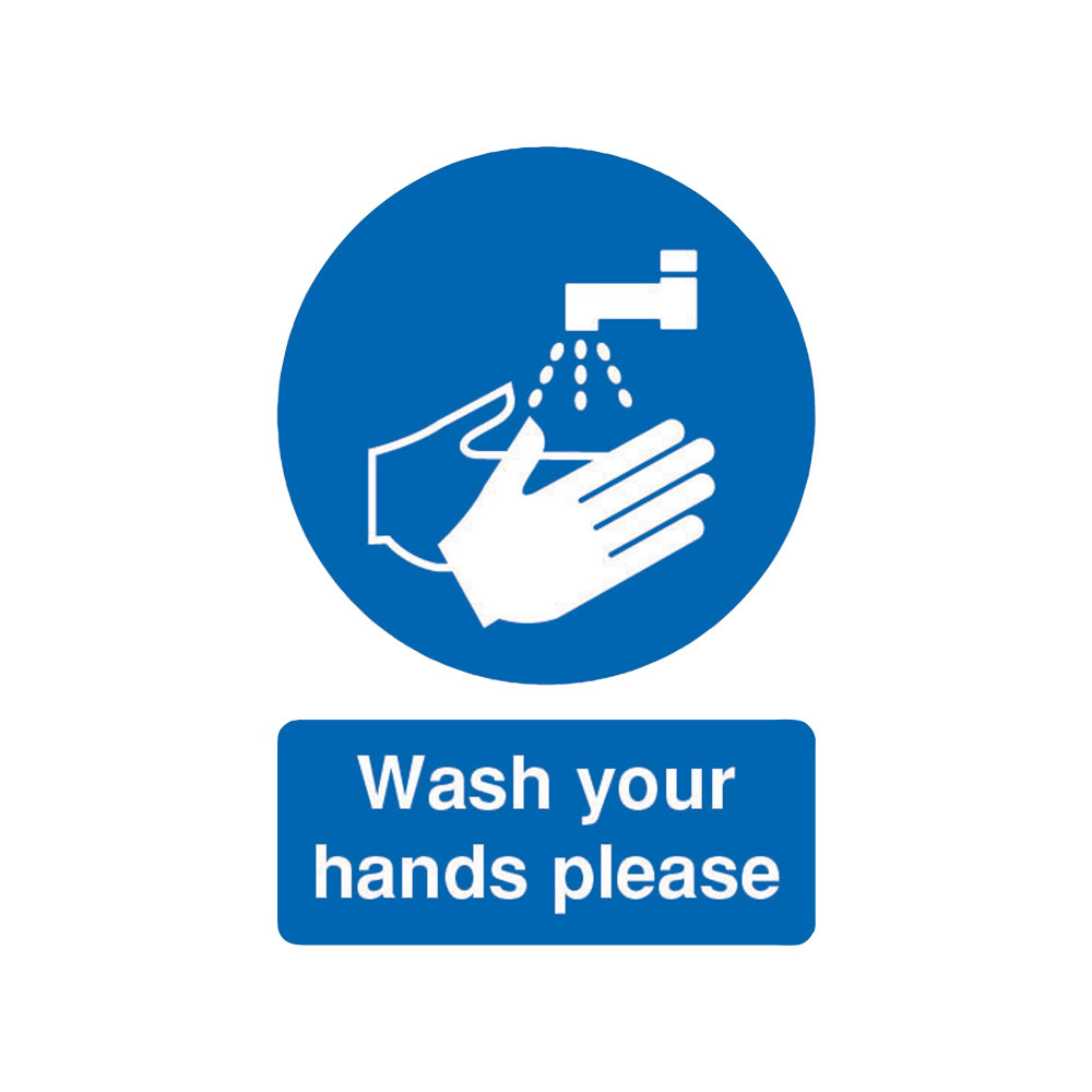 SIGNSLAB A5 WASH YR HANDS PLEASE S/A