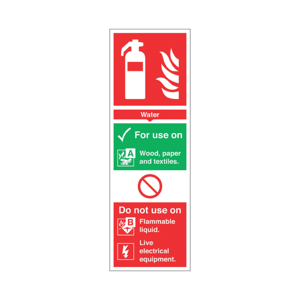 SIGN FIRE EXTGR WATER PVC 300X100MM