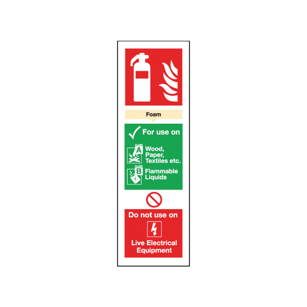 SIGN FIRE EQUIP FOAM 300X100MM S/A