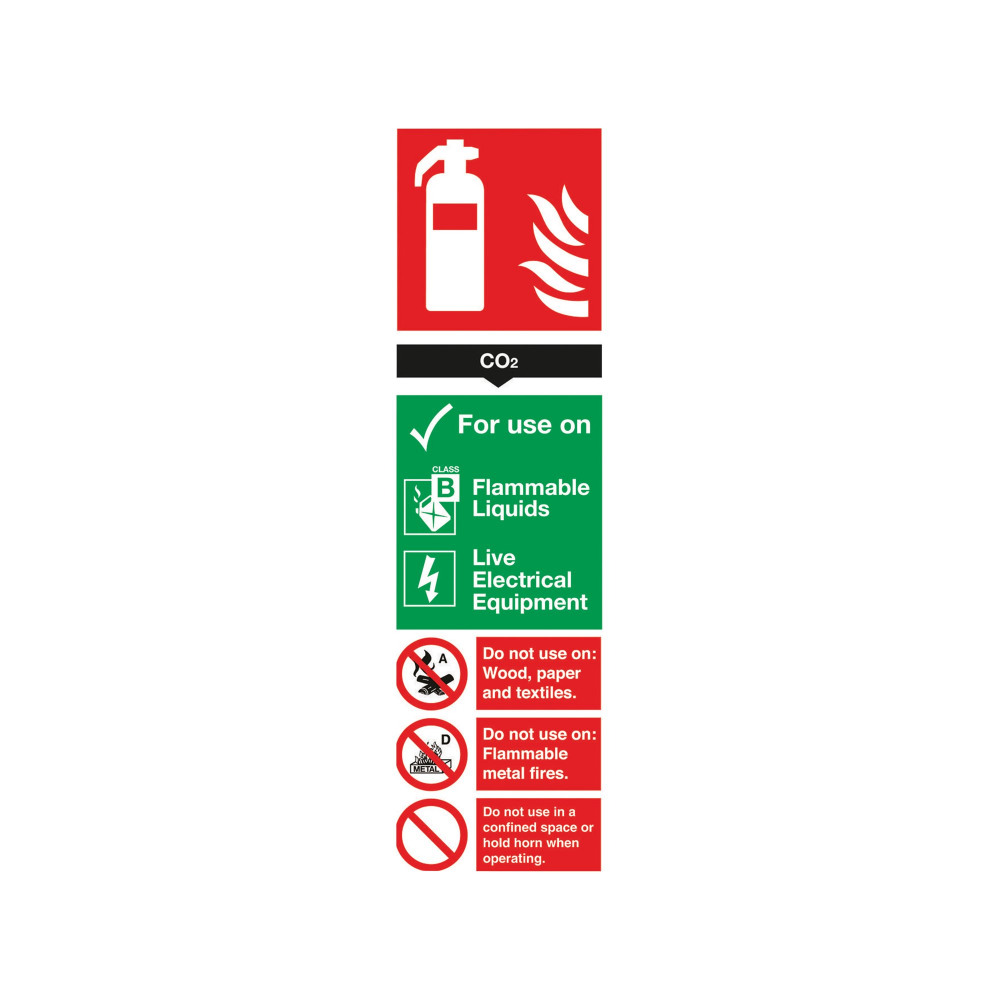 SIGN FIRE CARB DIOXIDE 300X100 PVC