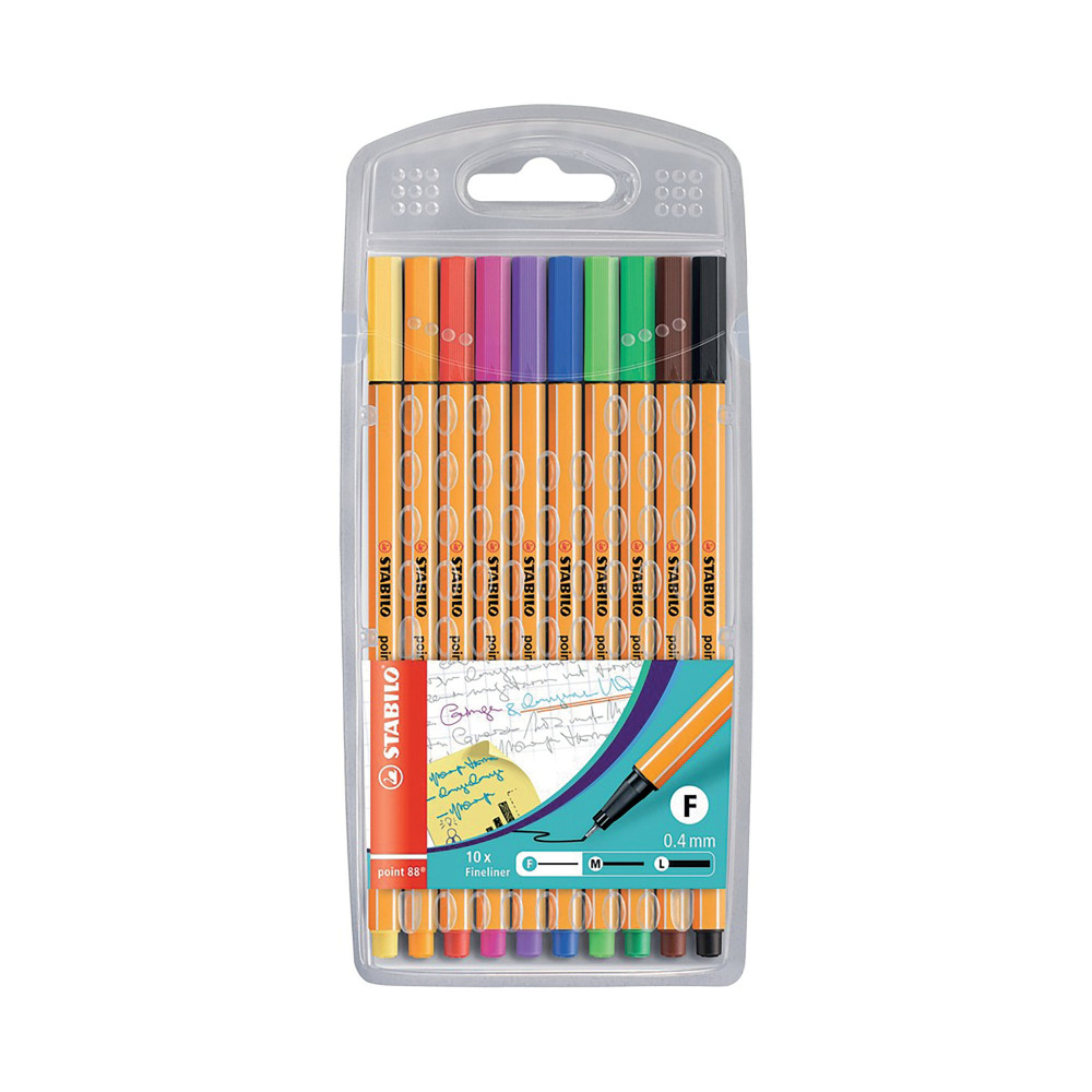 STABILO POINT 88 FLNR PEN AST PK10