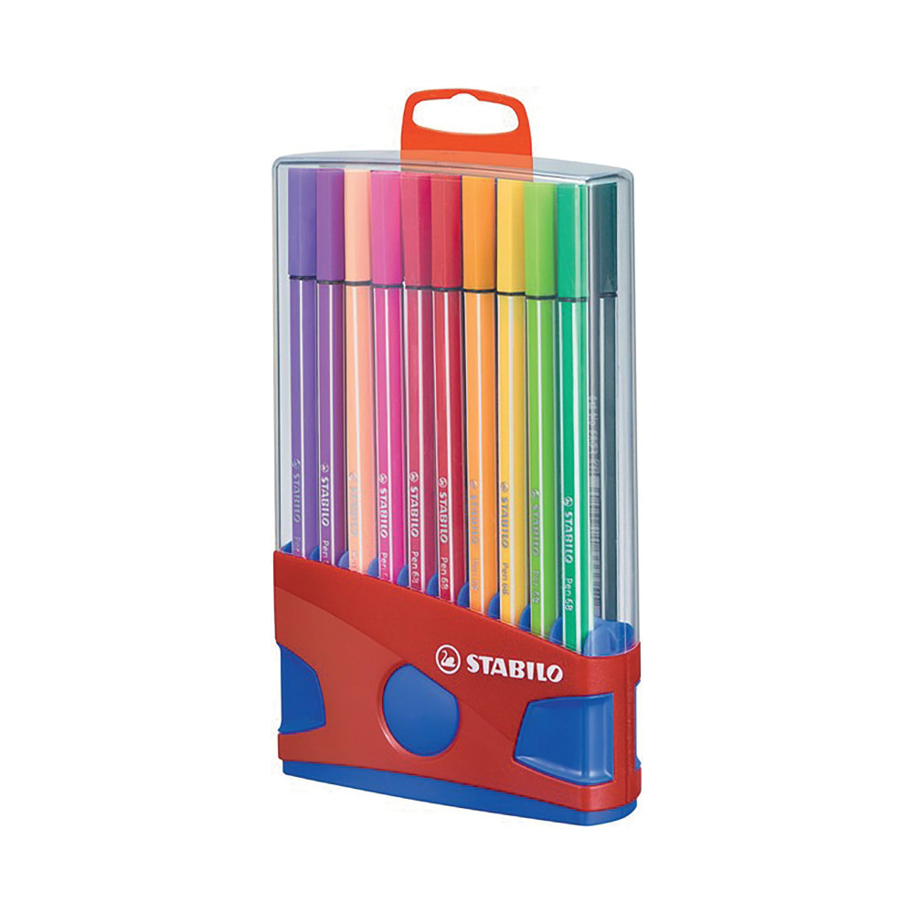 STABILO PEN 68 FELT TIP PEN AST PK20
