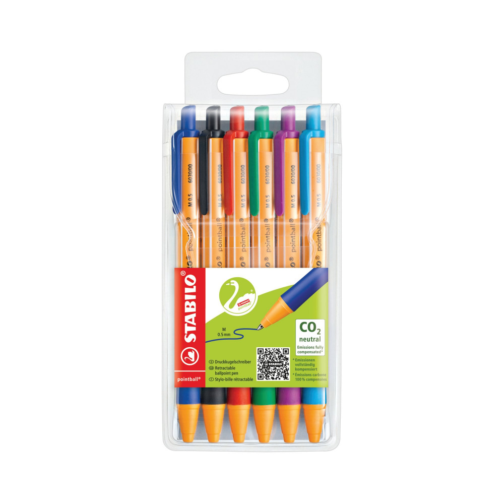 STABILO POINTBALL BALLPOINT AST PK6
