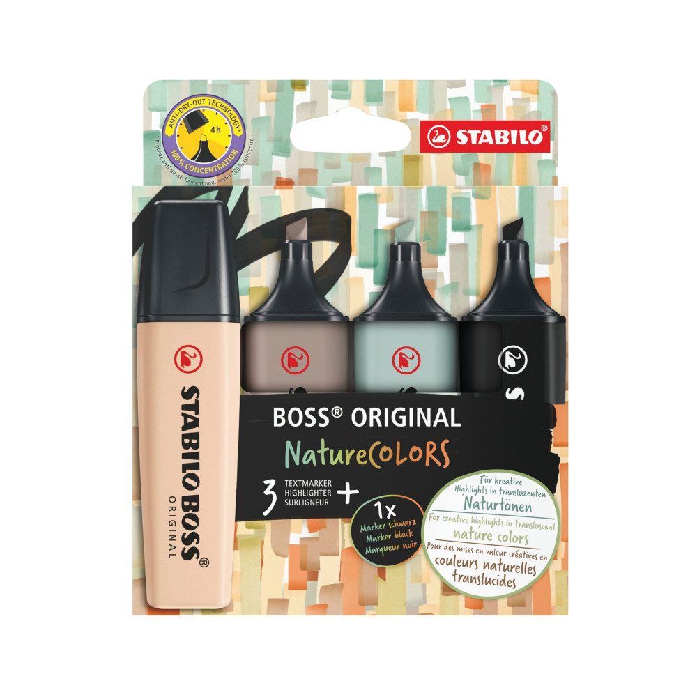 STABILO BOSS ORIGINAL NATURECLRS PK4