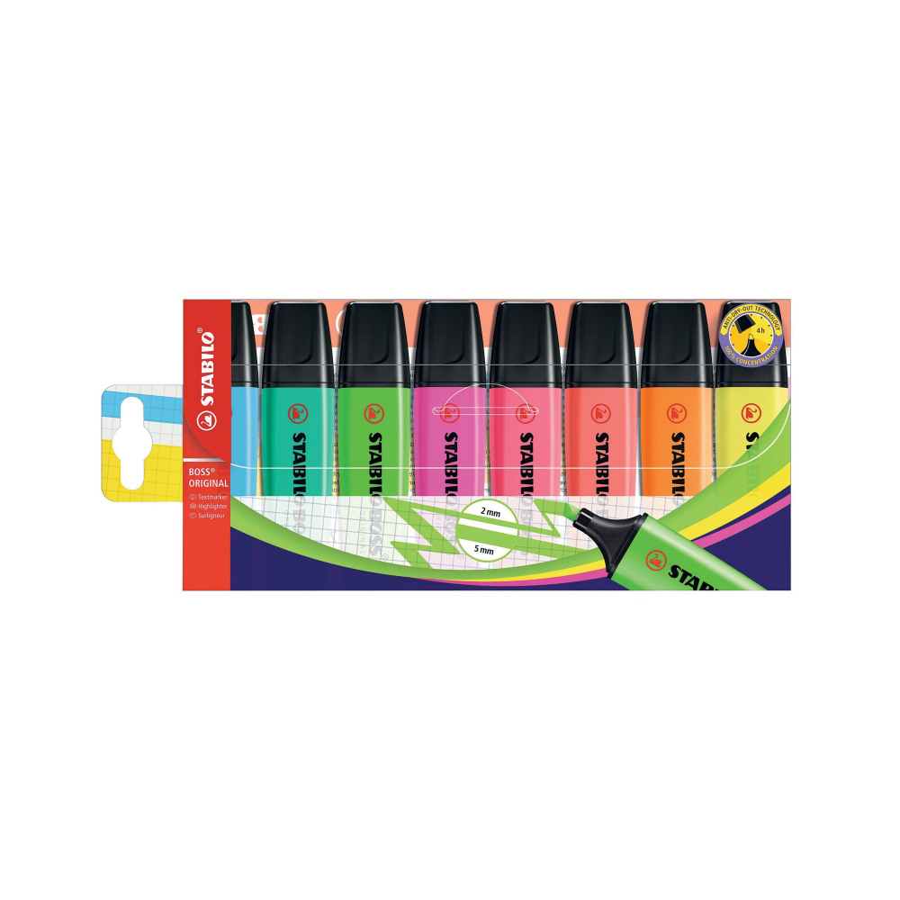 STABILO BOSS ORIGINAL HLER AST PK8