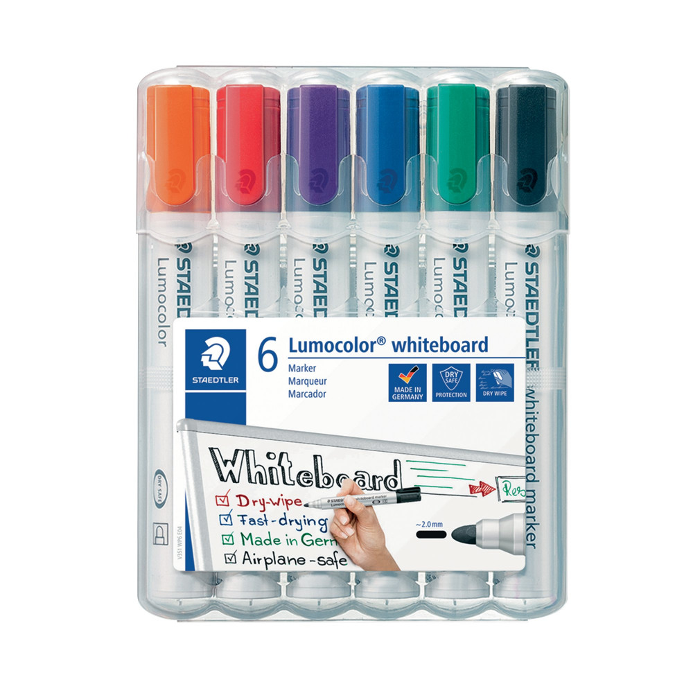 STAEDTLER LUMO 351 DRYWIPE AST PK6