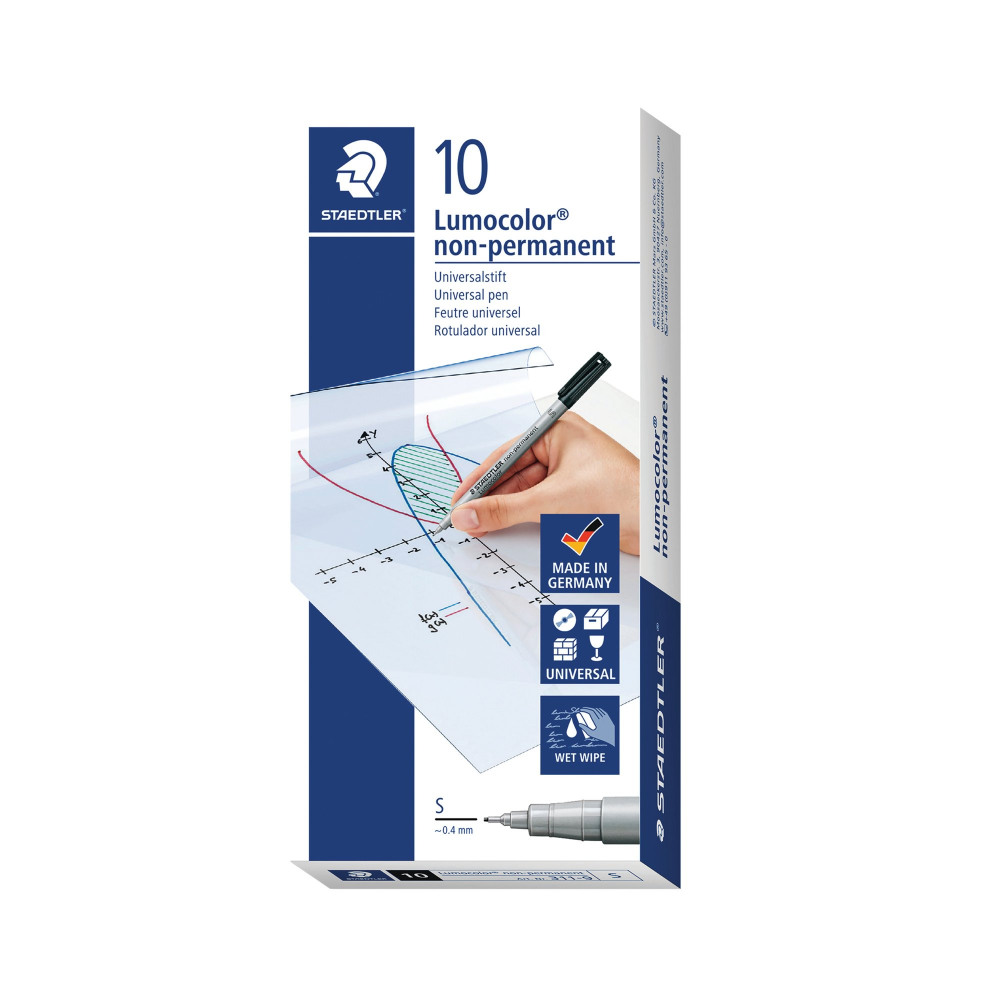 STAEDTLER LUMOCLR SF WBASE BLK PK10