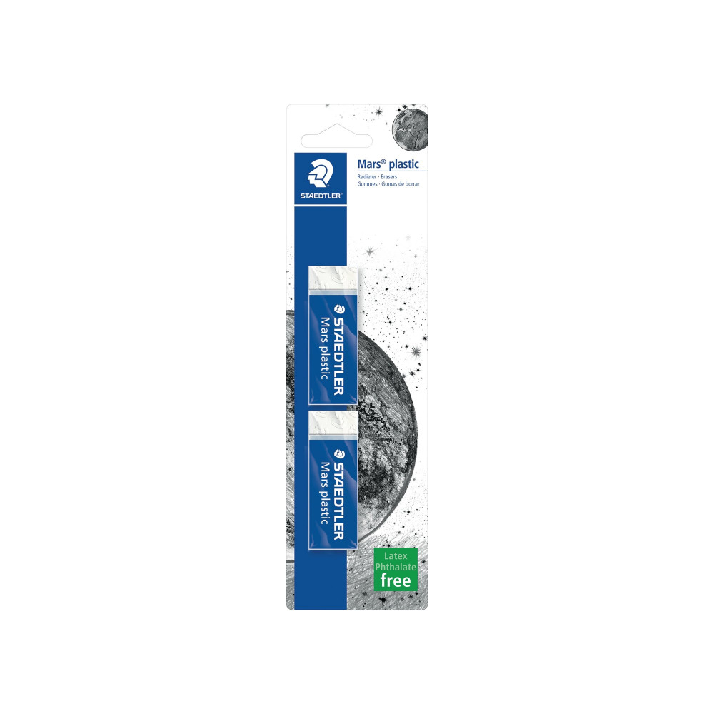 MARS PLASTIC ERASER BLISTERCARD PK2