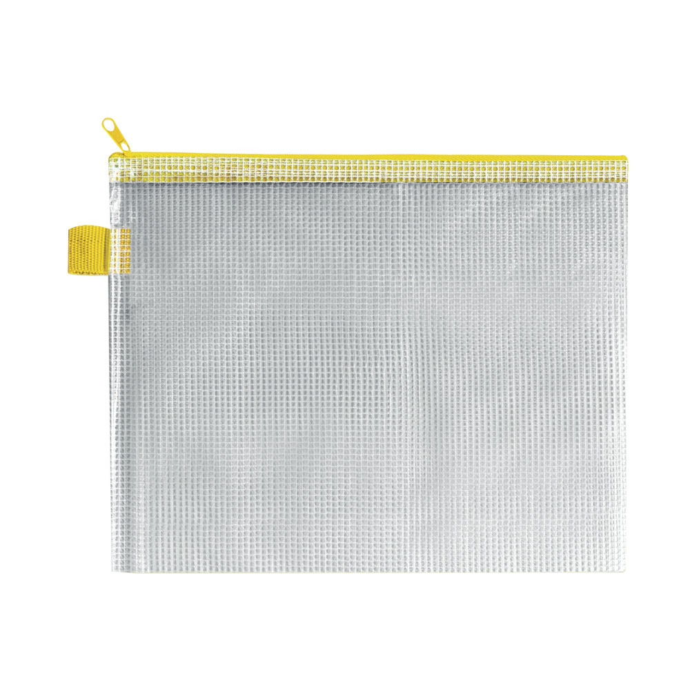 BDS MESH ZIP BAG 255X205MM YLW PK5