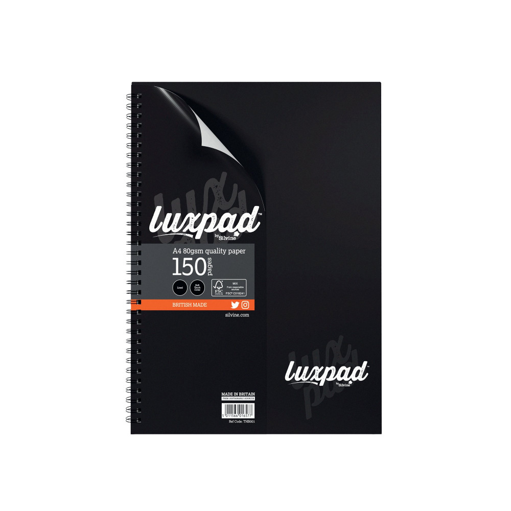 SILVINE LUXPAD W/B EXEC N/BK A4 150P
