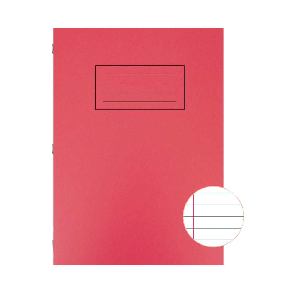 SILVINE RED A4 LINED EX BOOKS PK10