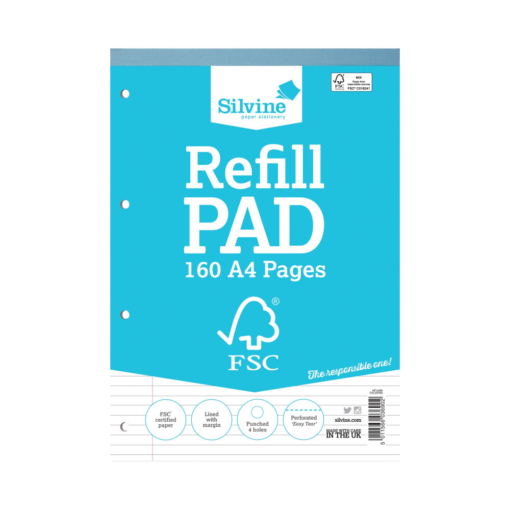 SILVINE EVERYDAY A4 RFL PAD PK5