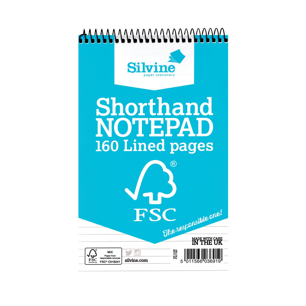 SILVINE SHORTHAND NOTEPAD 160P P10