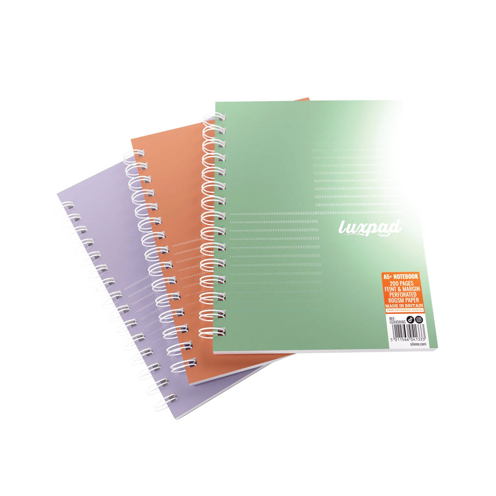 SILVINE LUXPAD MET 200PG A5+ AST PK3