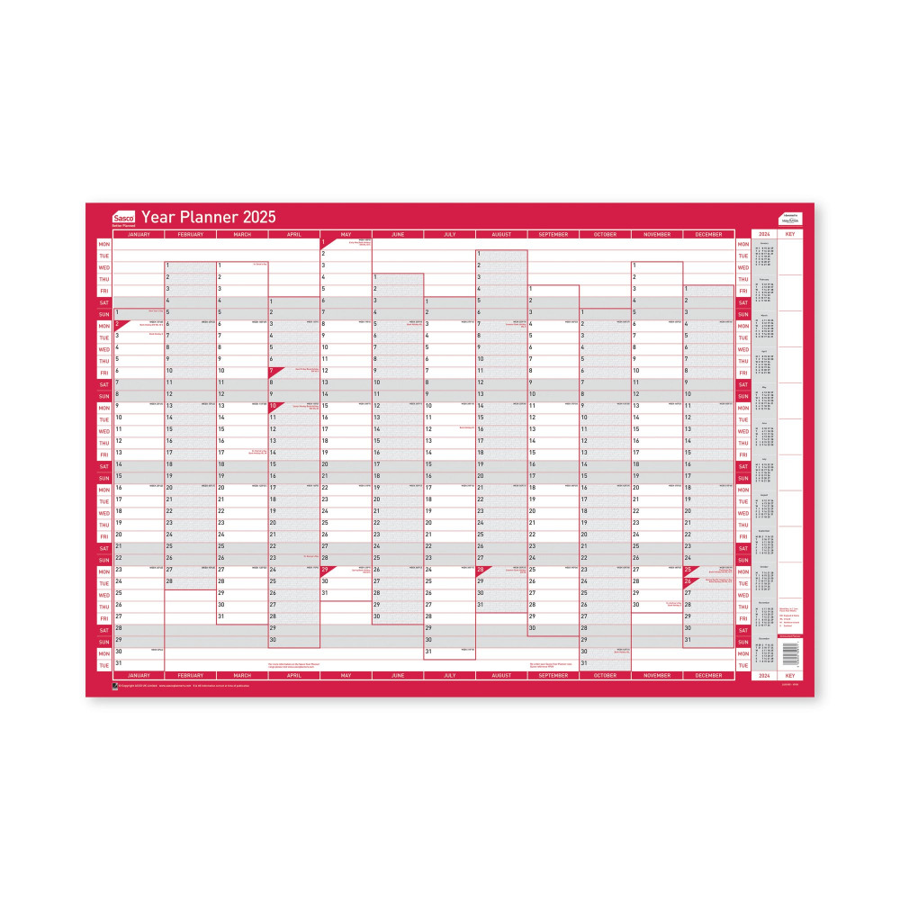 SASCO VERTICAL YEAR PLANNER 2025