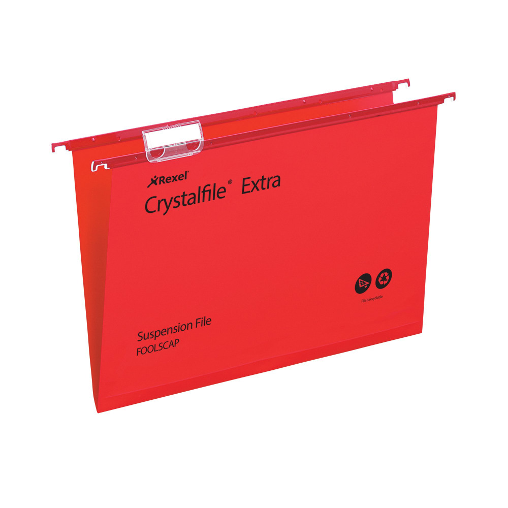 REXEL CRYSTALFILE SUSN FILE RED PK25
