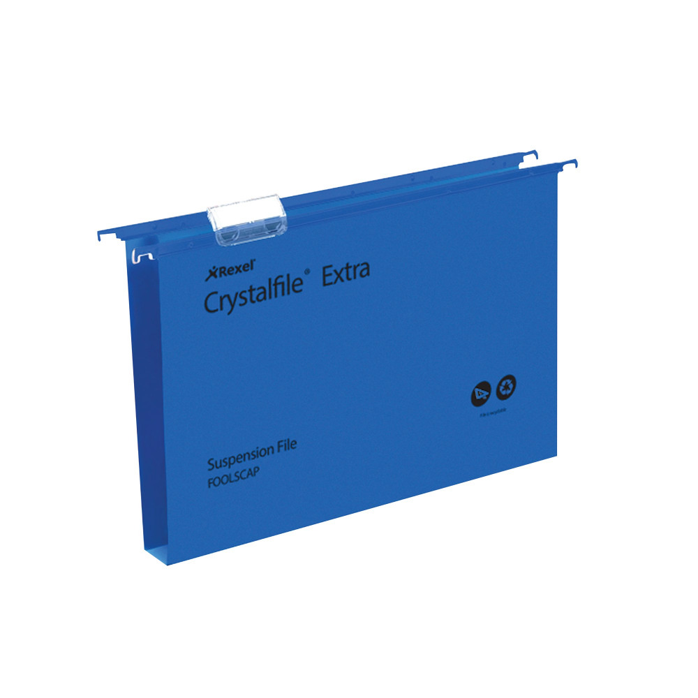 REXEL CRYSTALFILE SUSN FILE BLU PK25