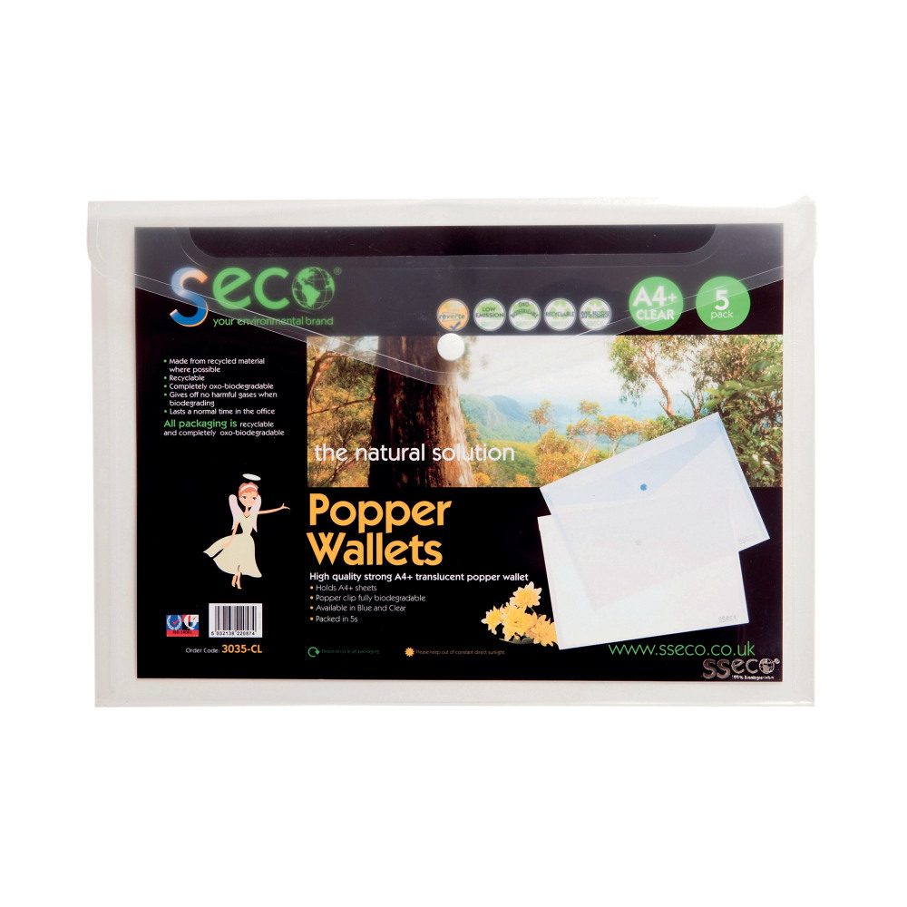 SS ECO POPPER WALLET PK 5 CLEAR