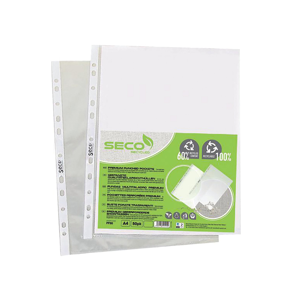 SS ECO PUNCHED POCKET 80MIC PK50