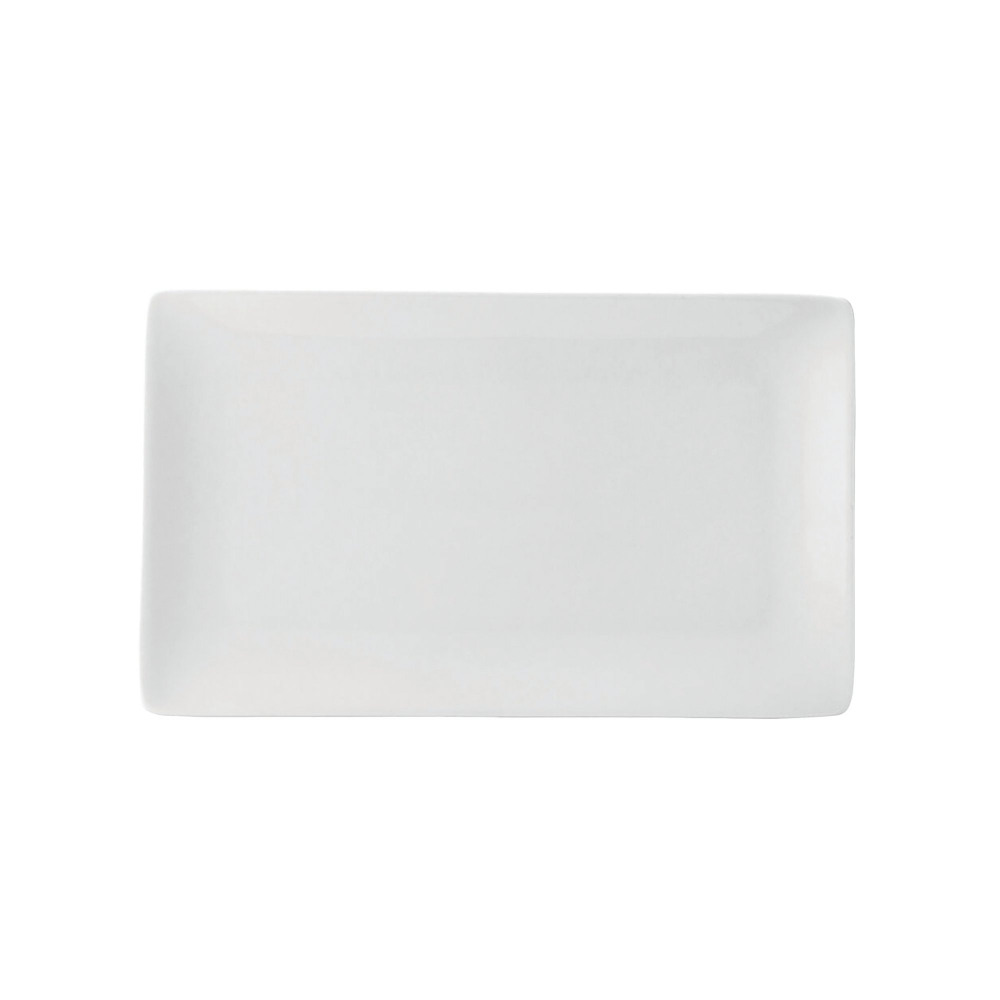 PURE WHITE RECT PLATE 28X16CM PK6