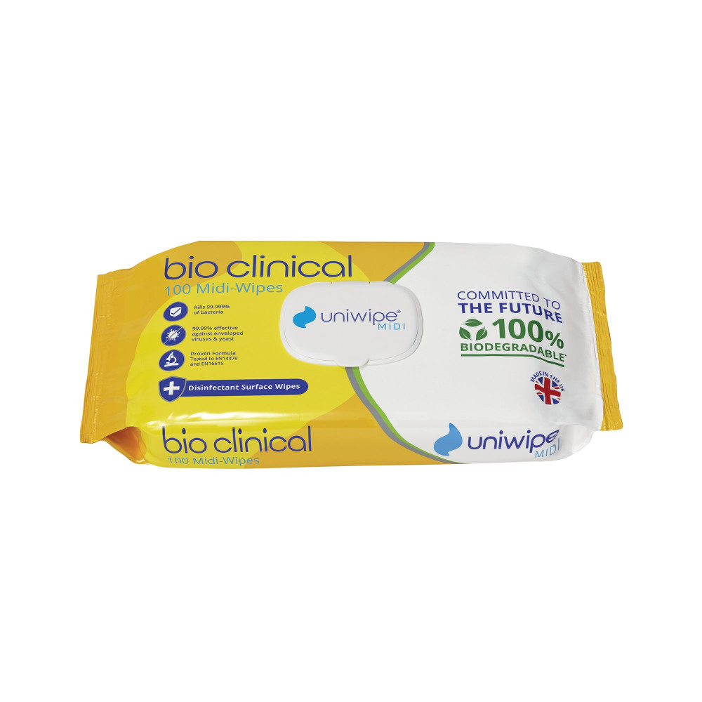 UNIWIPE BIO CLNCL MID WIPE 100 WIPES
