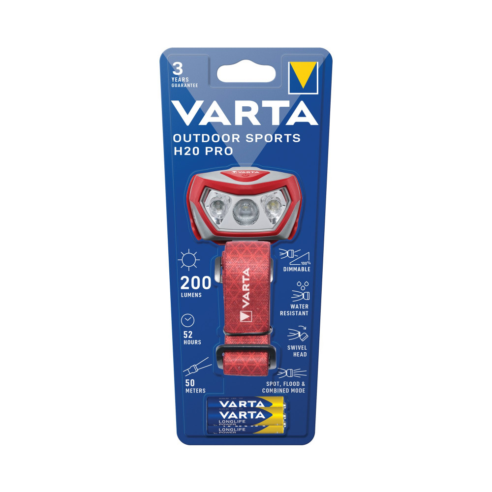 VARTA OUTDR SPRTS H20 PRO HEAD TORCH