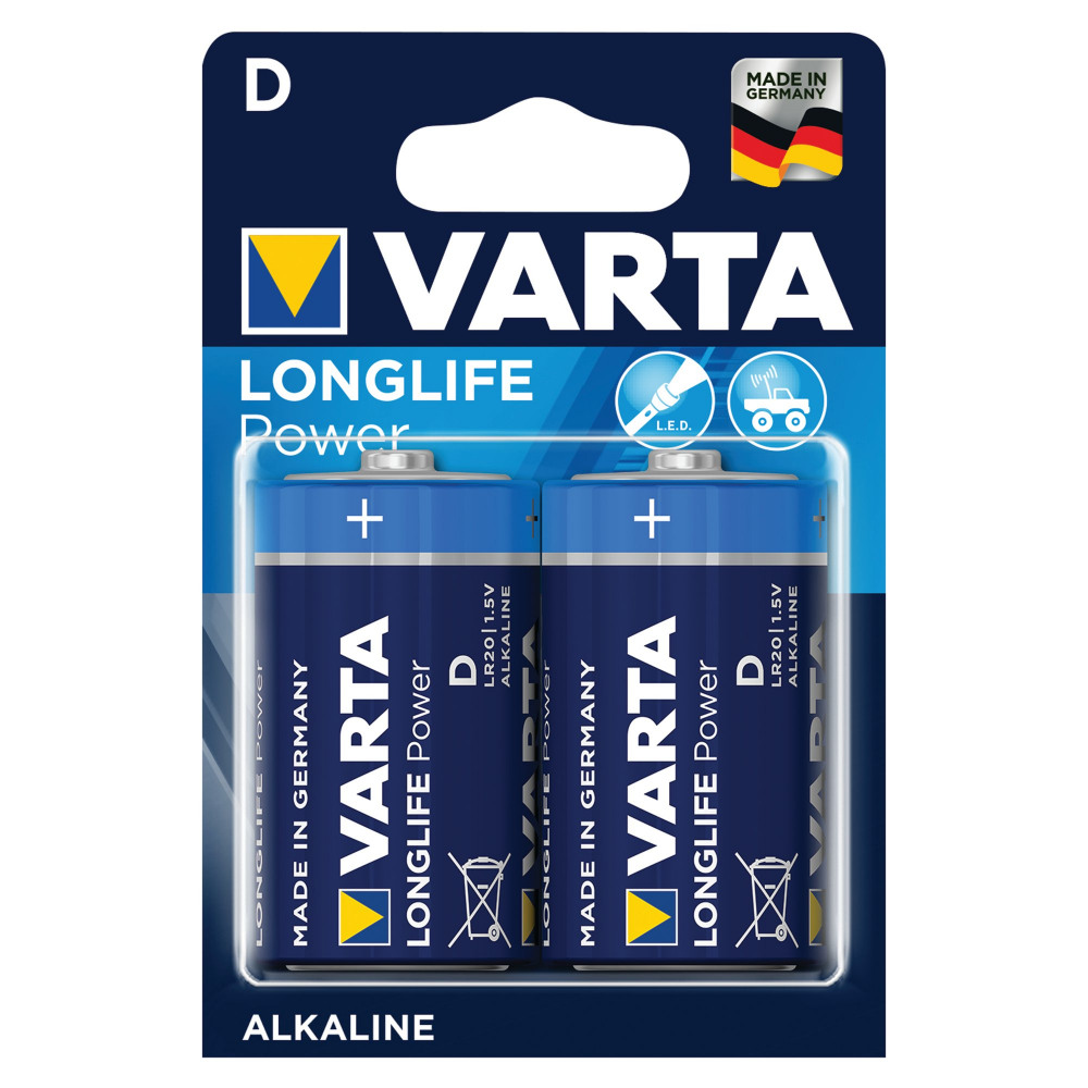 VARTA HIGH ENERGY SIZE D BATTERY PK2