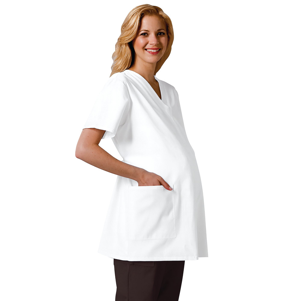 1782 MATERNITY SCRUB TOP WHITE XS