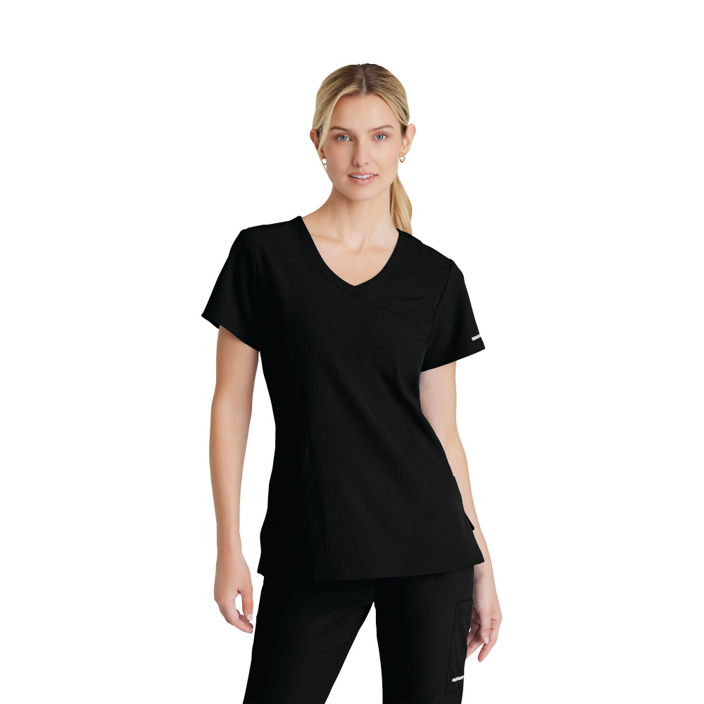 SK102 FEMALE SCRUB TOP BLACK L