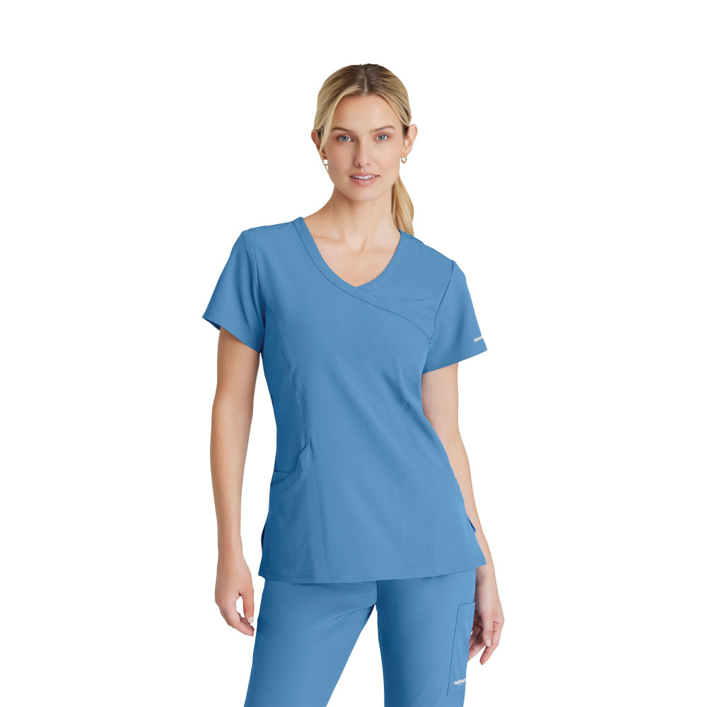 SK102 FEMALE SCRUB TOP CEIL BLUE 2XL