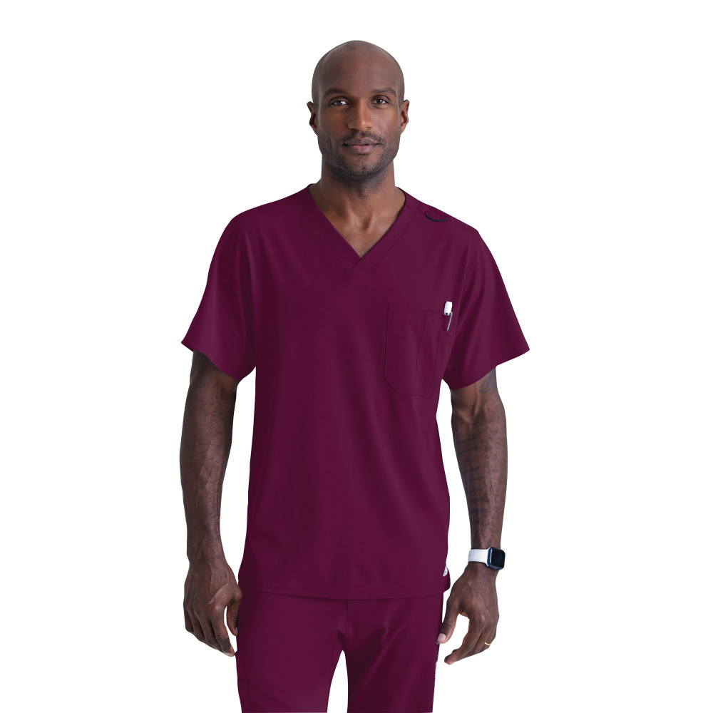 SK0112 UNISEX V SCRUB TOP WINE S