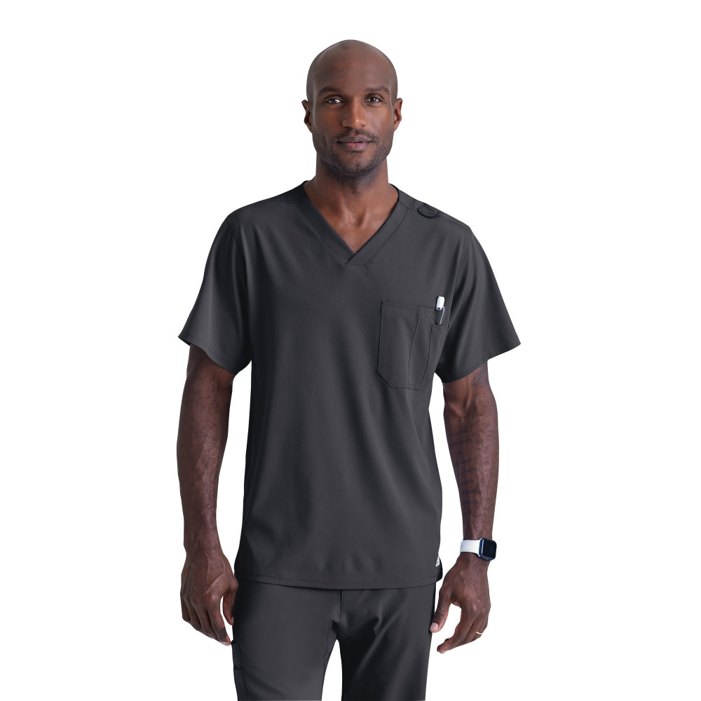 SK0112 UNISEX V SCRUB TOP PEWTER 3XL