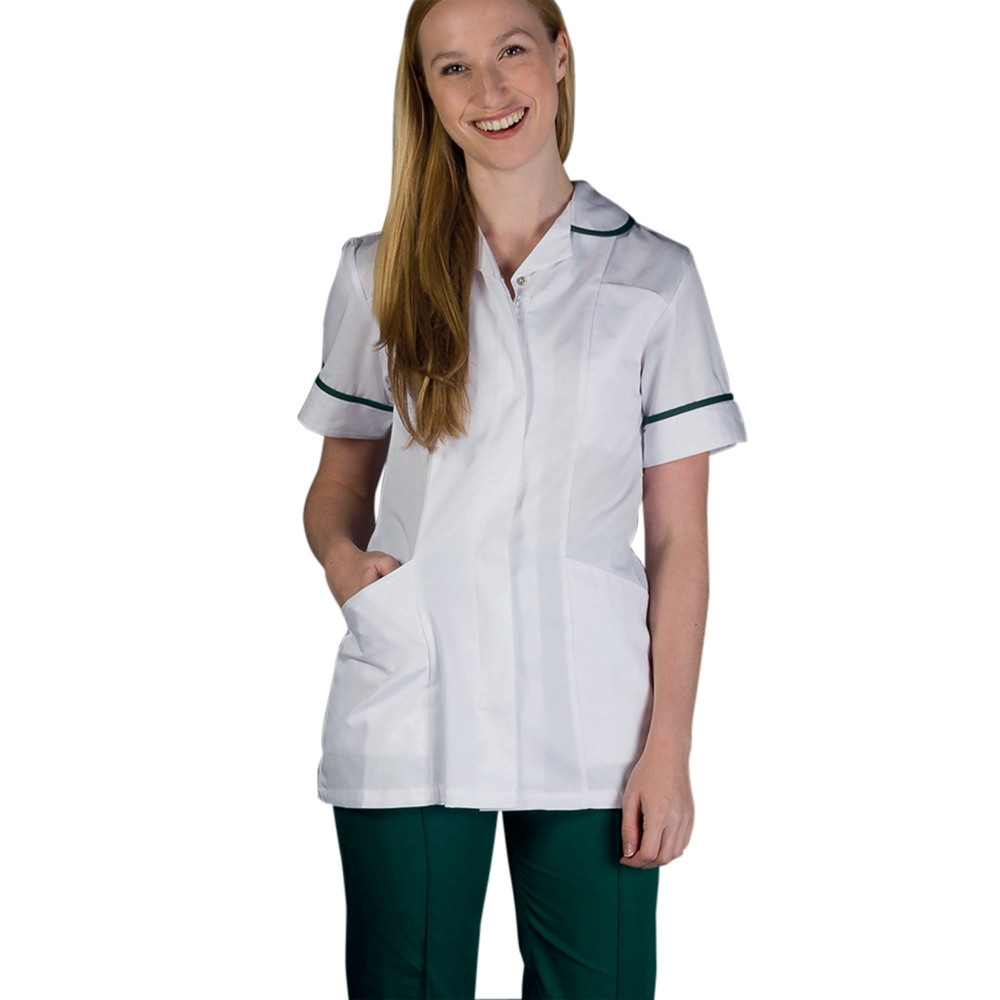 DVDTR FEMALE NURSING TUNIC WHT 30IN