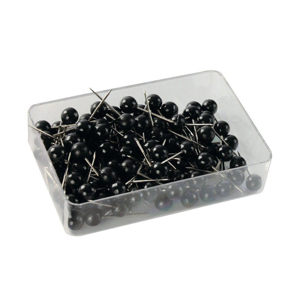 MAP PINS BLACK PACK OF 100 26891