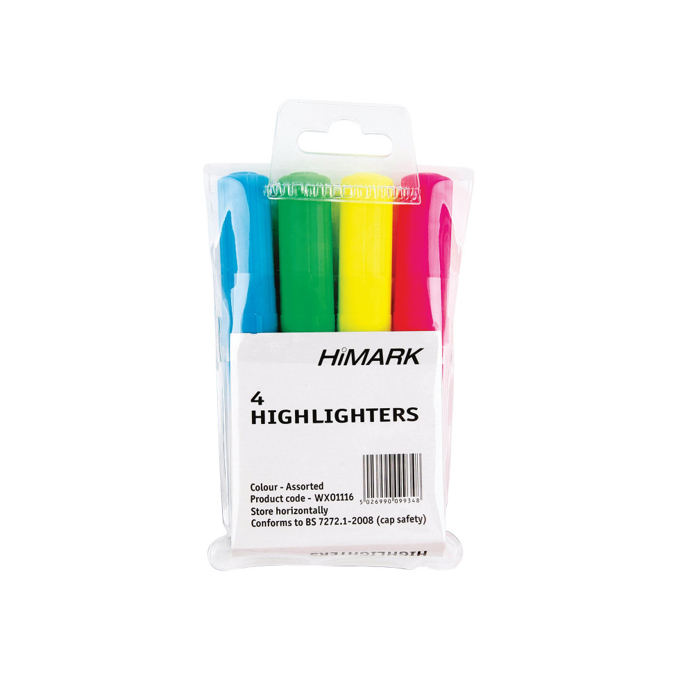HI-GLO HIGHLIGHTERS ASSORTED PK4
