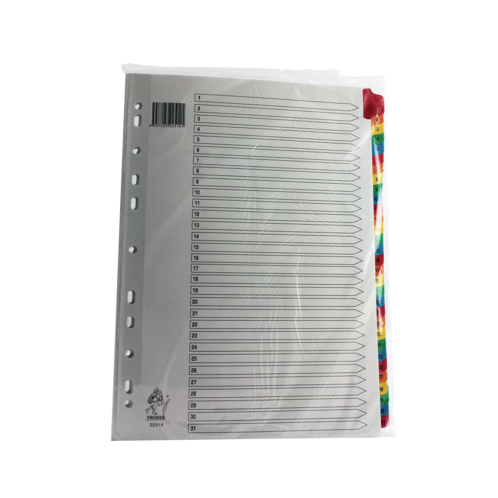 A4 MYLAR 1-31 ASSORTED INDEX