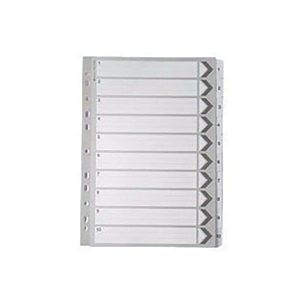 WHITE A4 1-10 MYLAR INDEX DIVIDERS