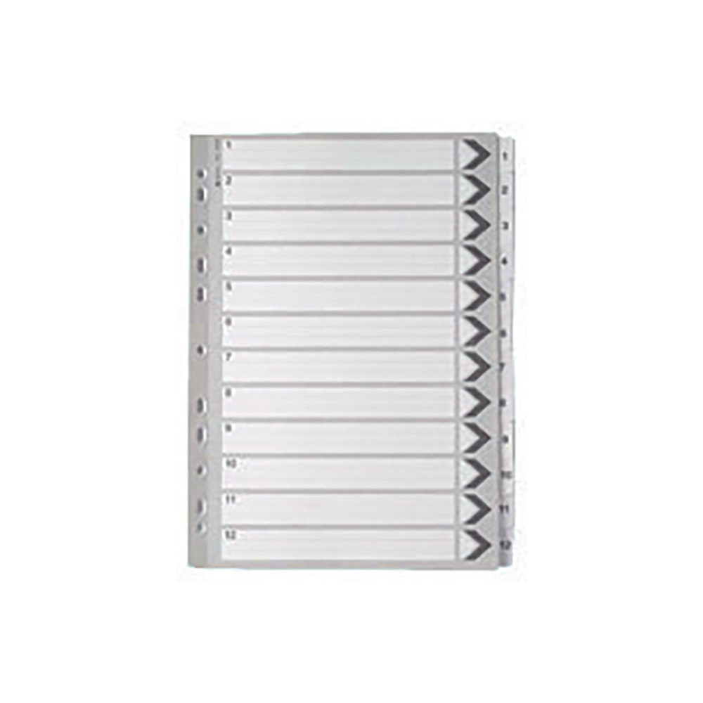 WHITE A4 1-12 MYLAR INDEX DIVIDERS
