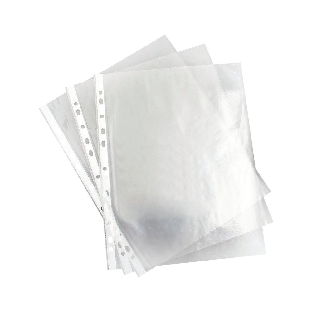 A4 CLEAR PUNCHED POCKETS PK100