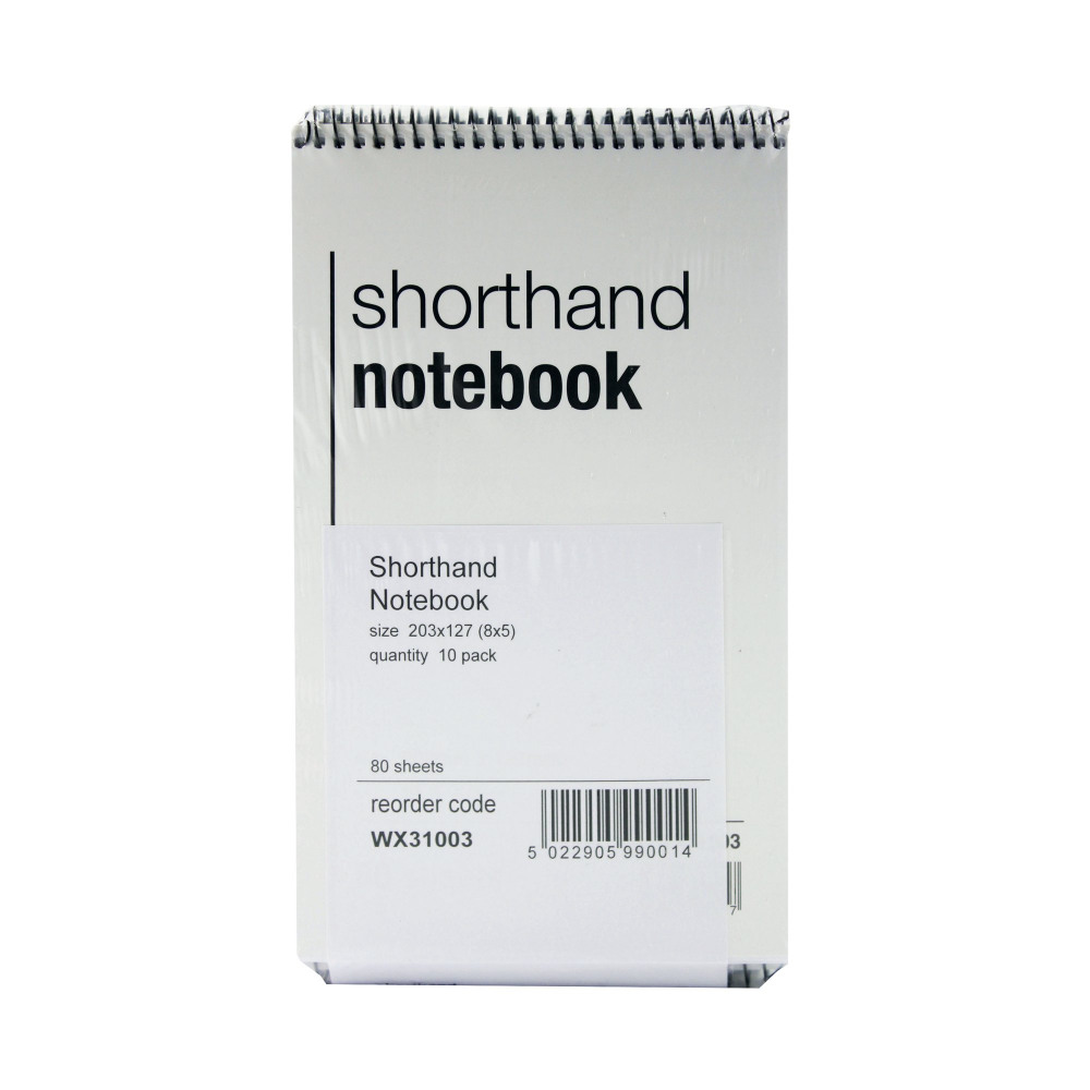 SPIRAL SHORTHAND NOTEPAD 80 LF PK10