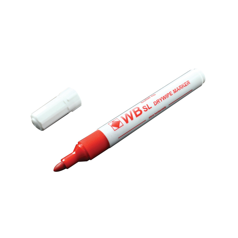 RED WHITEBOARD MARKER BULLET PK10