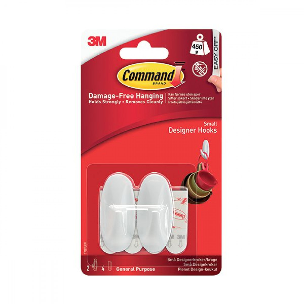 3M COMMAND SMALL OVAL HOOKS/STRIPS