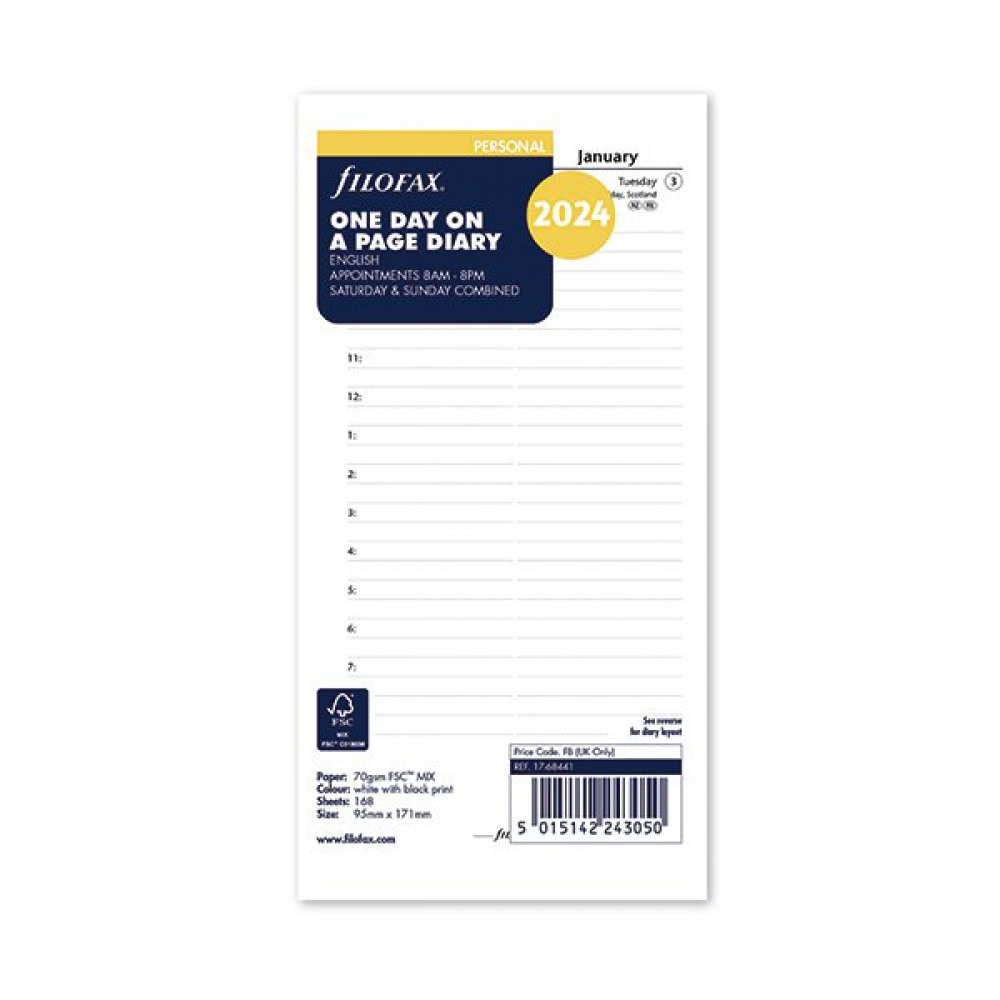 ePower - FILOFAX REFILL DPP PERSONAL 2024