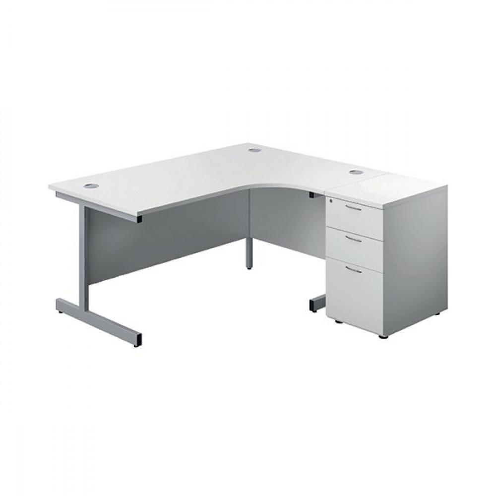 Office Supplies FIRST RDL RH DESK PED WHITE
