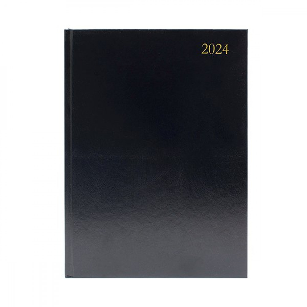 Office Supplies DESK DIARY 2DPP A4 BLACK 2024