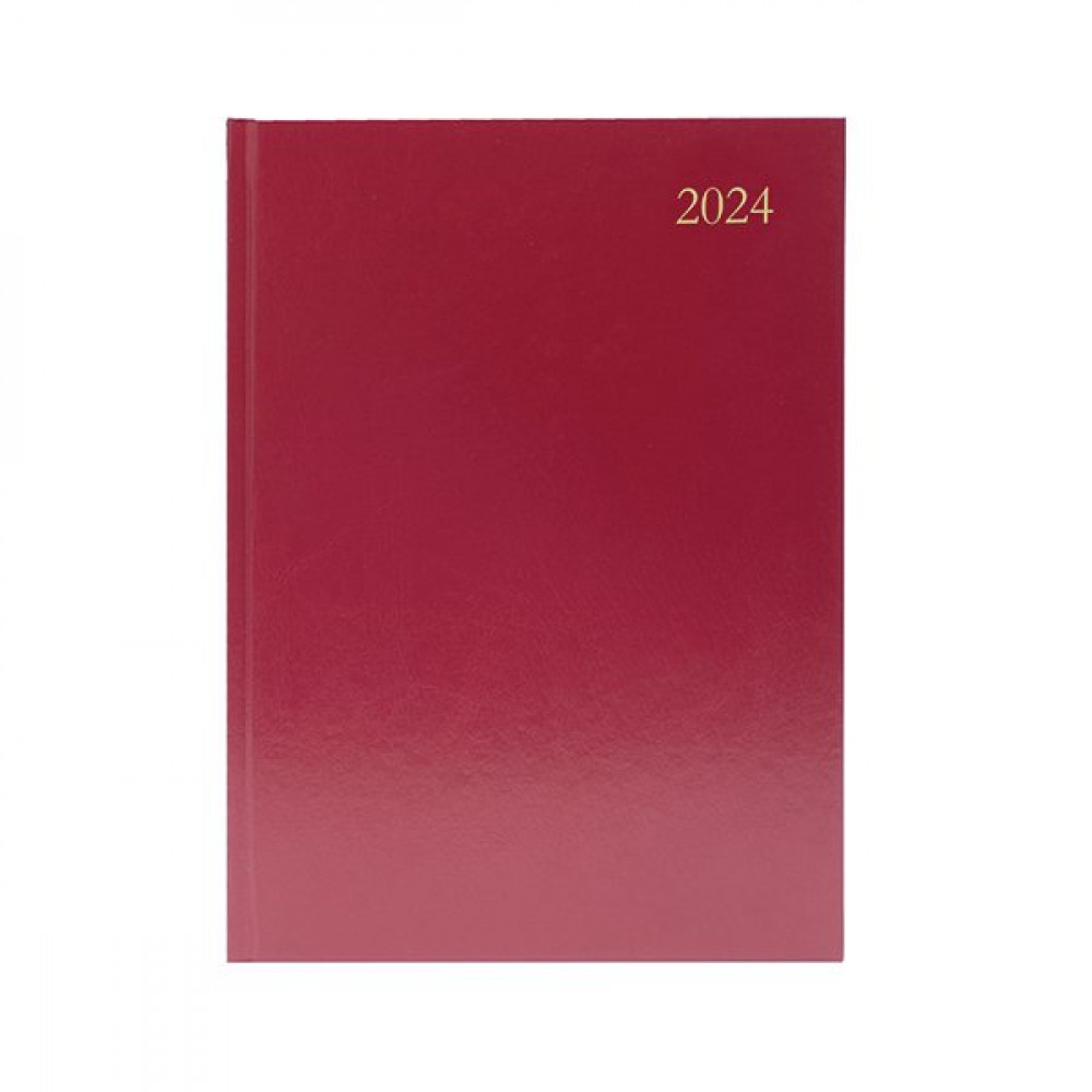 Office Supplies - DESK DIARY DPP A5 BURGUNDY 2024