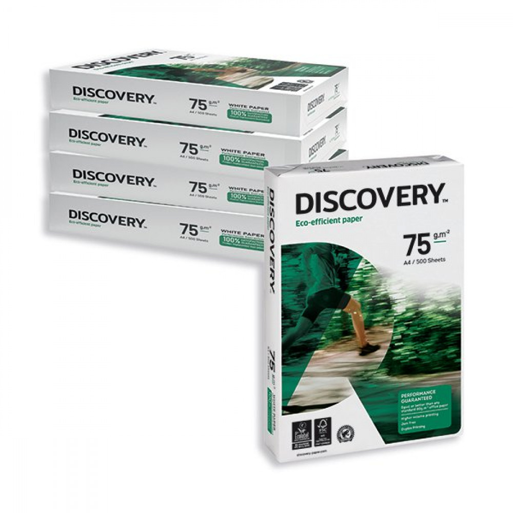 DISCOVERY WHT A4 PAPER 75GSM 5XREAMS