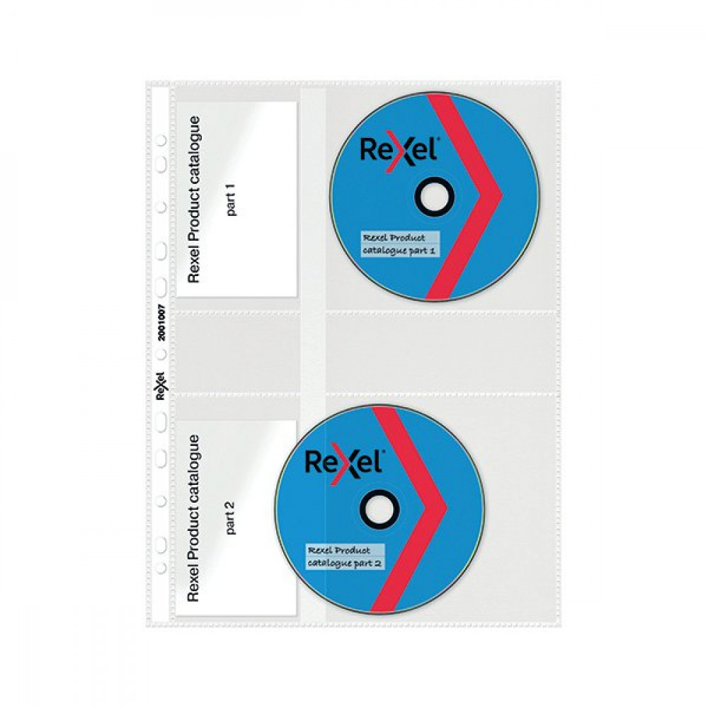 REXEL NYREX CD/DVD POCKET CLEAR PK5